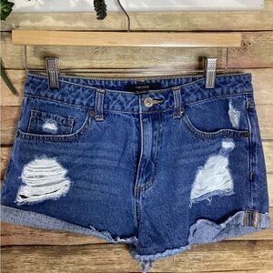 Denim Shorts Women’s FOREVER 21 Distressed Denim W28
